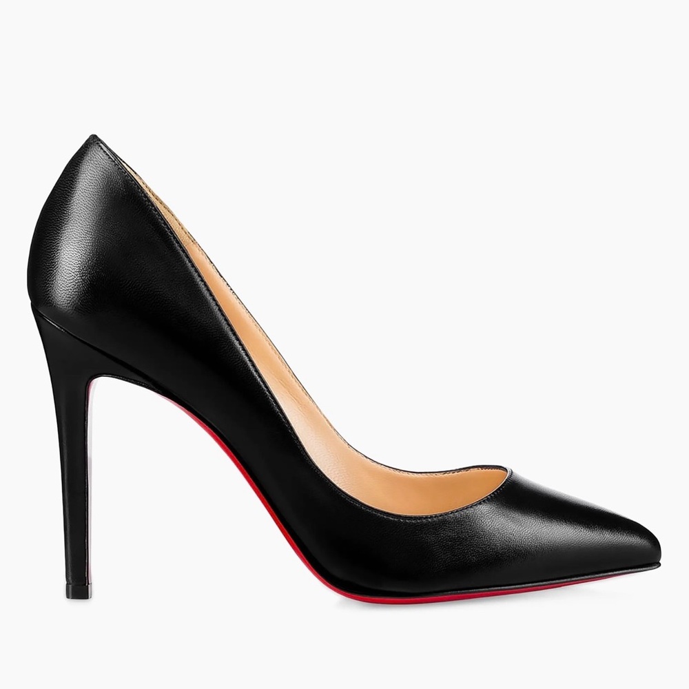Christian Louboutin Black Leather Pointed Stiletto Pump